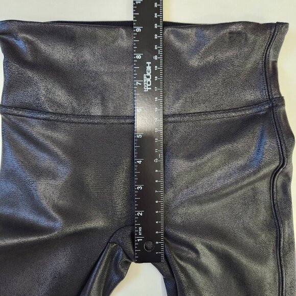 SPANX Shape Faux Leather Leggings XS Petite Black High Waist Slimming 2437Q - Picture 5 of 9